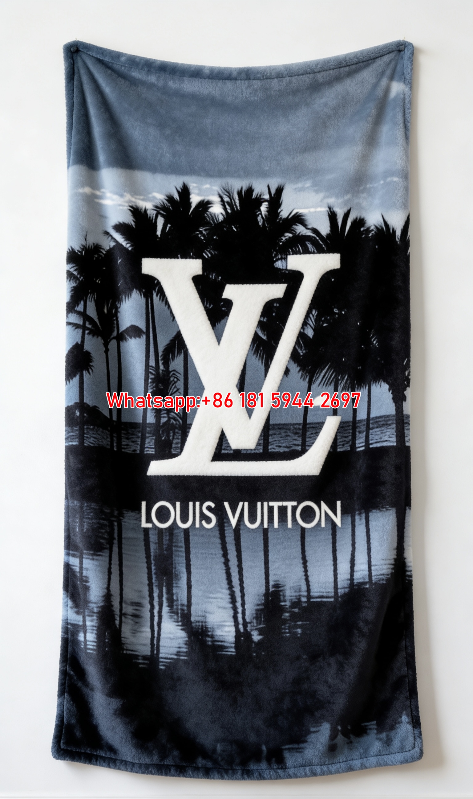 LV Tropical Monochrome Blanket LV Palm Sunset Throw IMG_3273